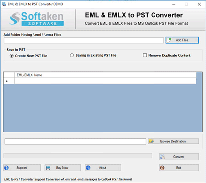 EML to PST Converter Tool - Home Screens