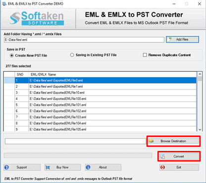 Show Preview of all Convertible EML files